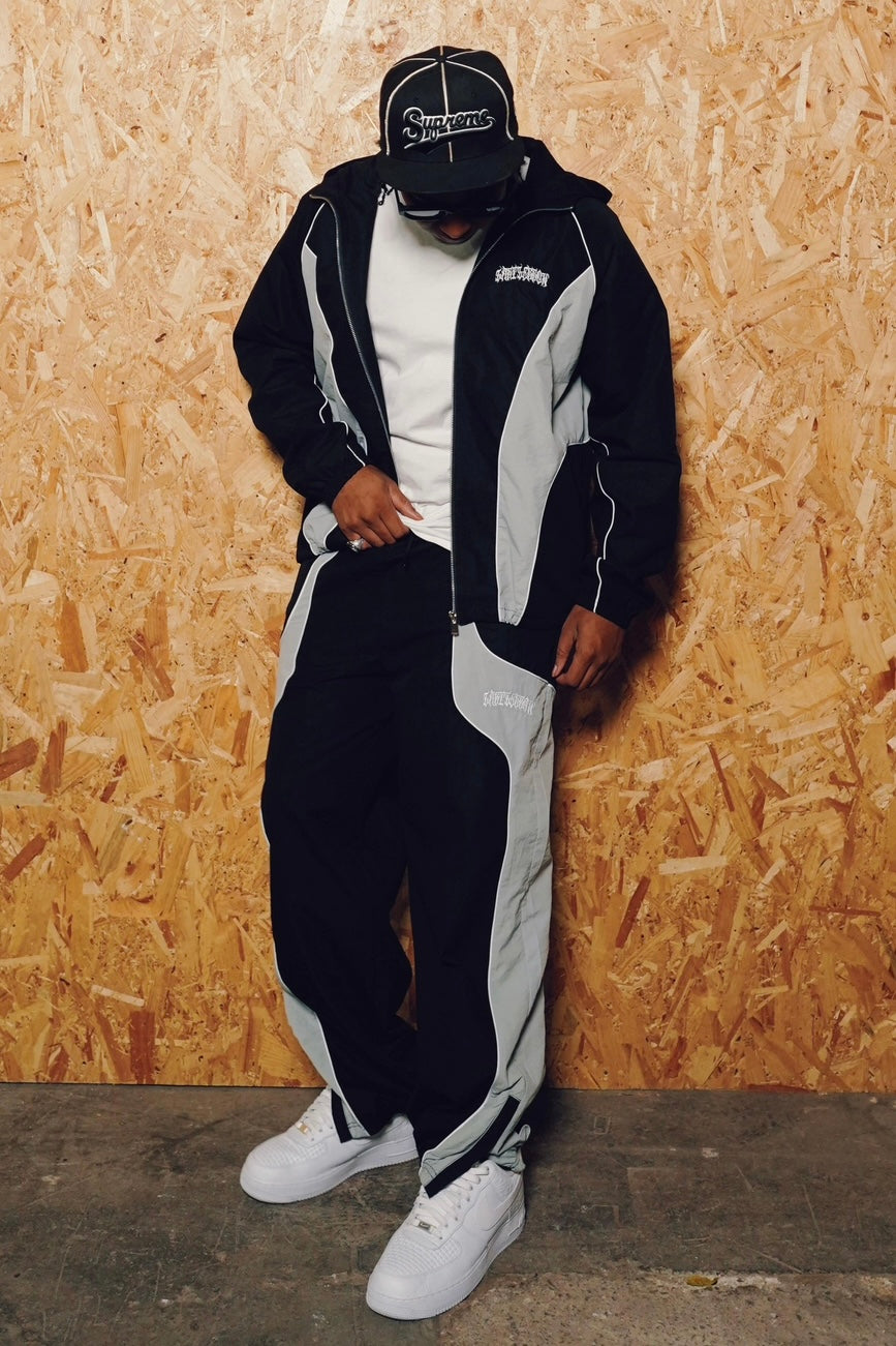 Black/Grey Shell Tracksuit Top