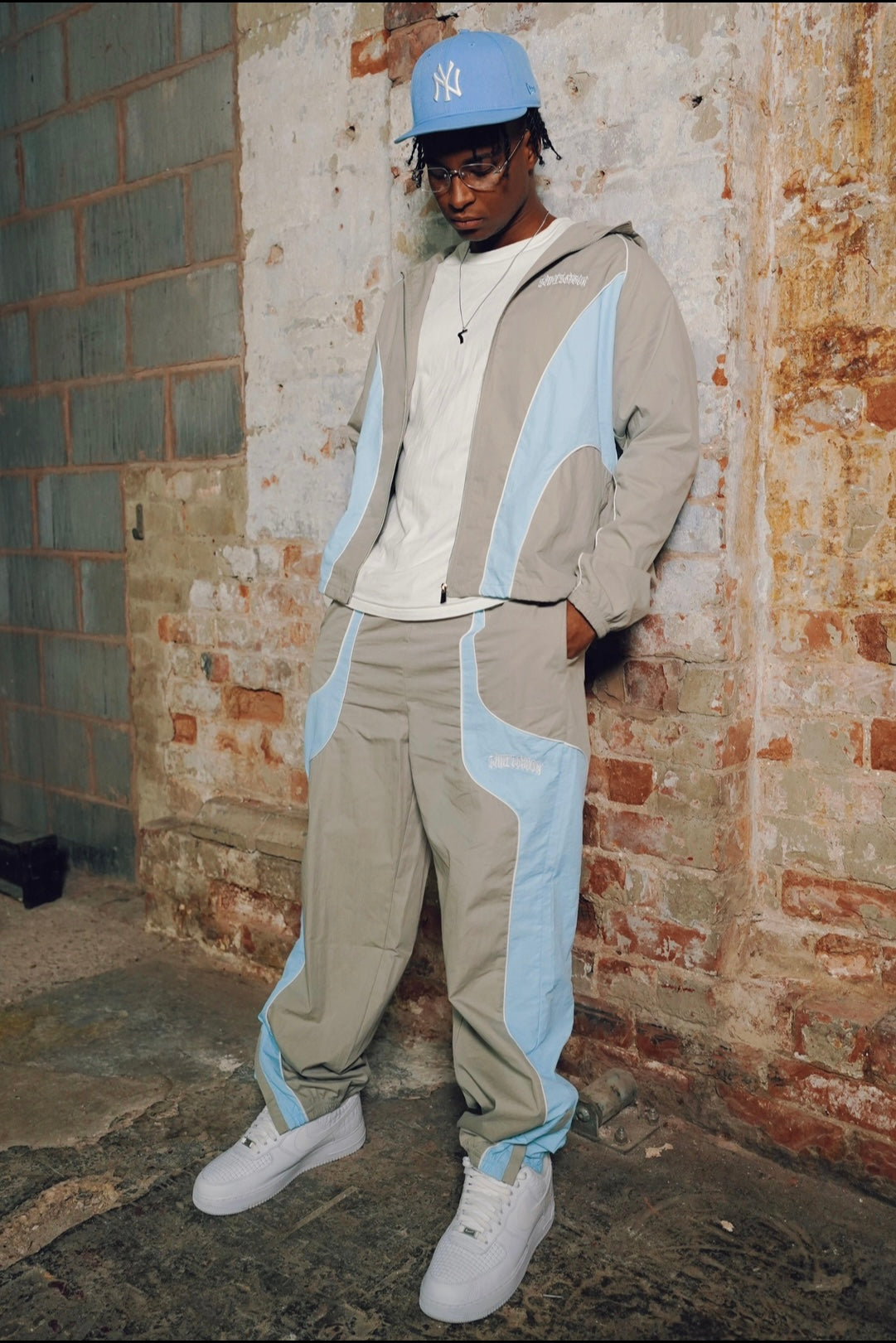 Blue/Grey Shell Tracksuit Bottom