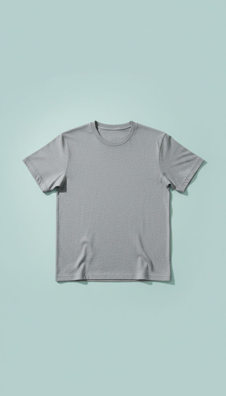 Concrete grey cotton crewneck tee