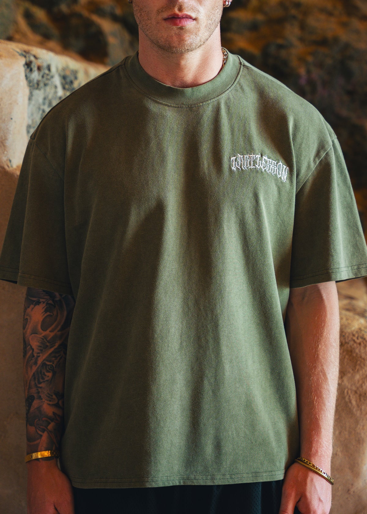 Army Green Script T-Shirt