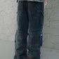 Black Embroidered Utility Cargo