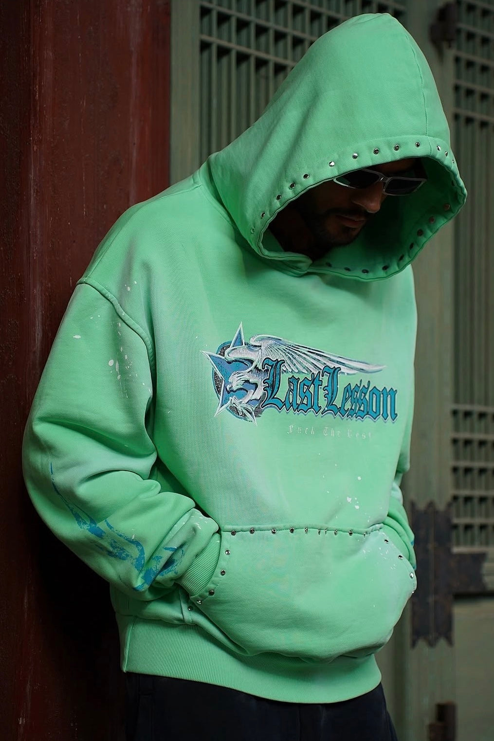 Flame Hoodie Green