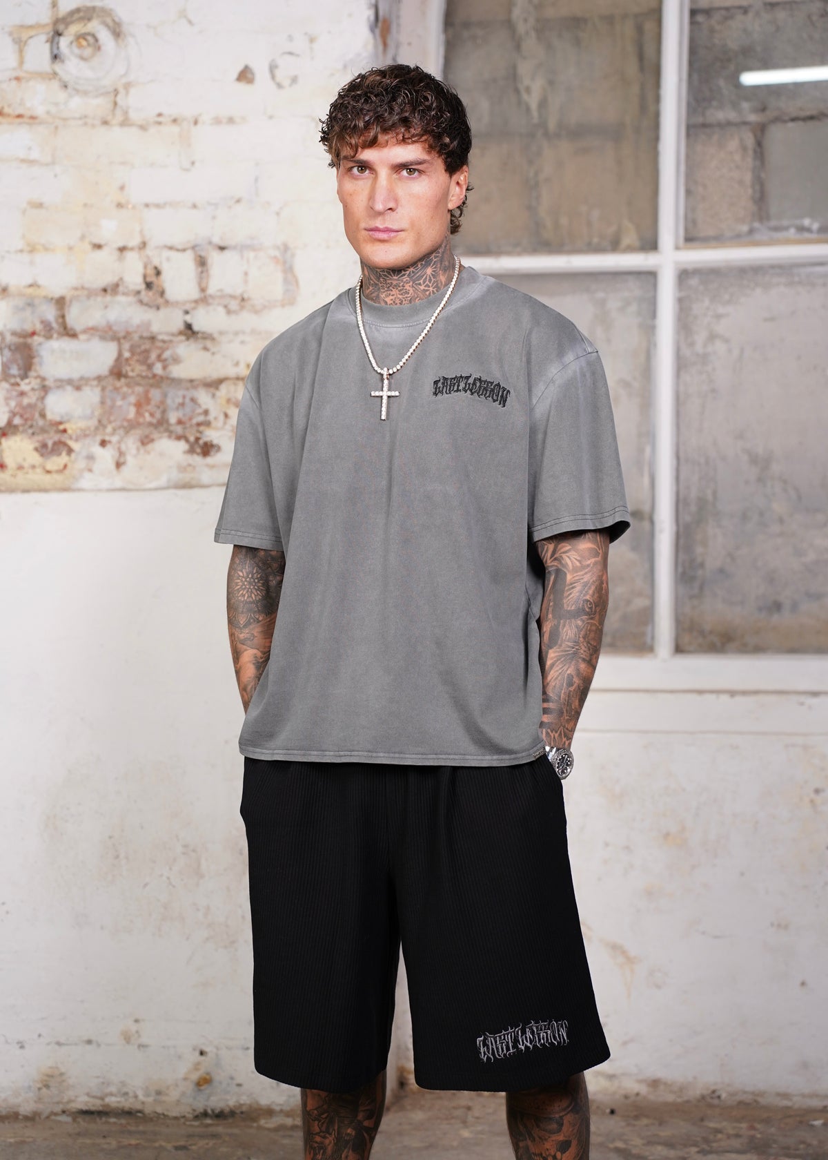 Washed Grey Script T-Shirt
