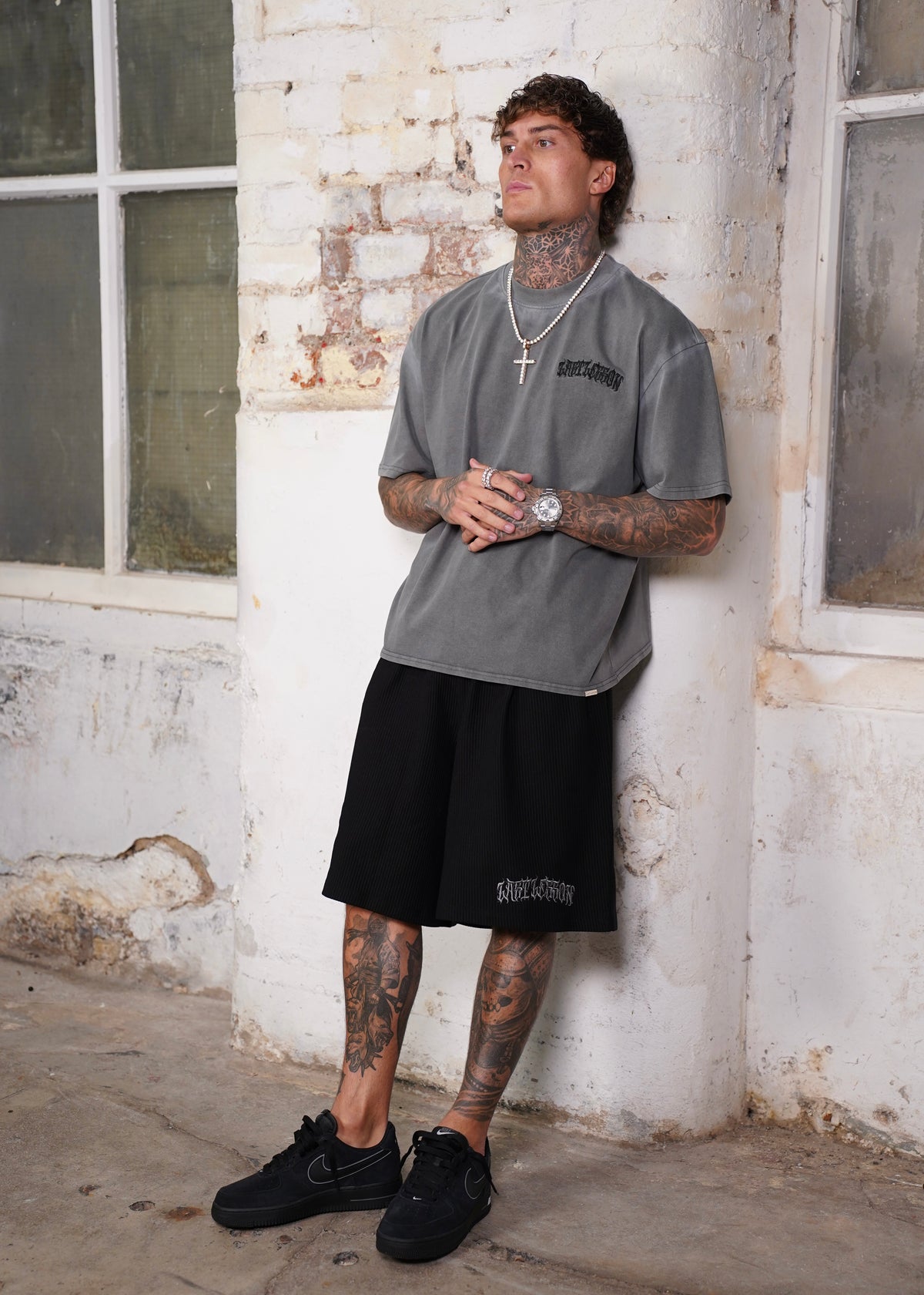 Washed Grey Script T-Shirt
