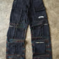 Black Embroidered Utility Cargo