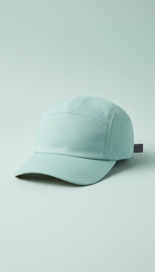 Pale aqua five-panel cap