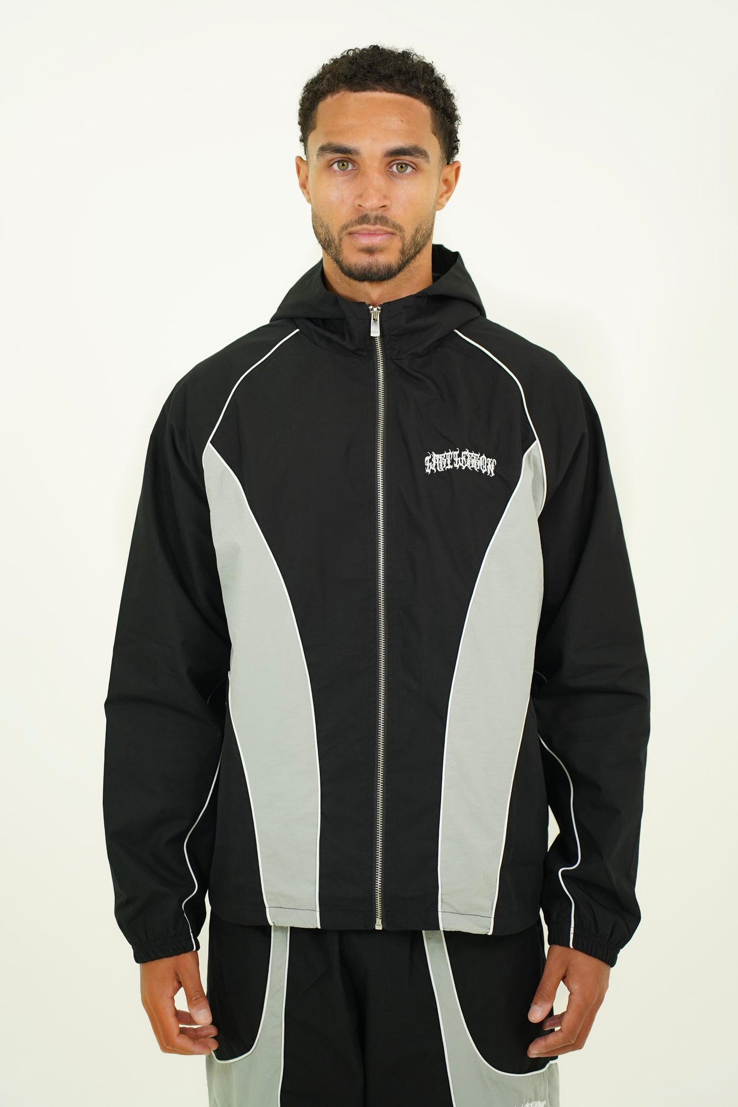 Black/Grey Shell Tracksuit Top