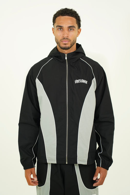 Black/Grey Shell Tracksuit Top