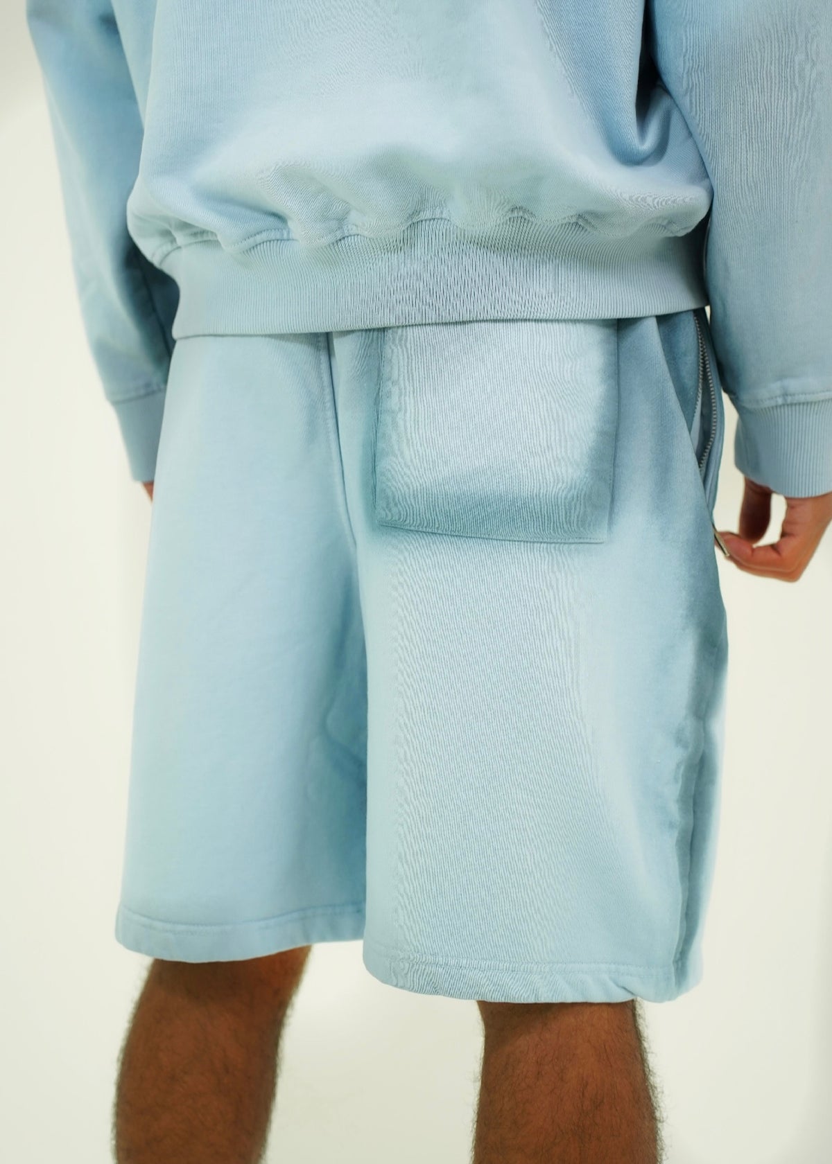 Blue Sprayed Shorts