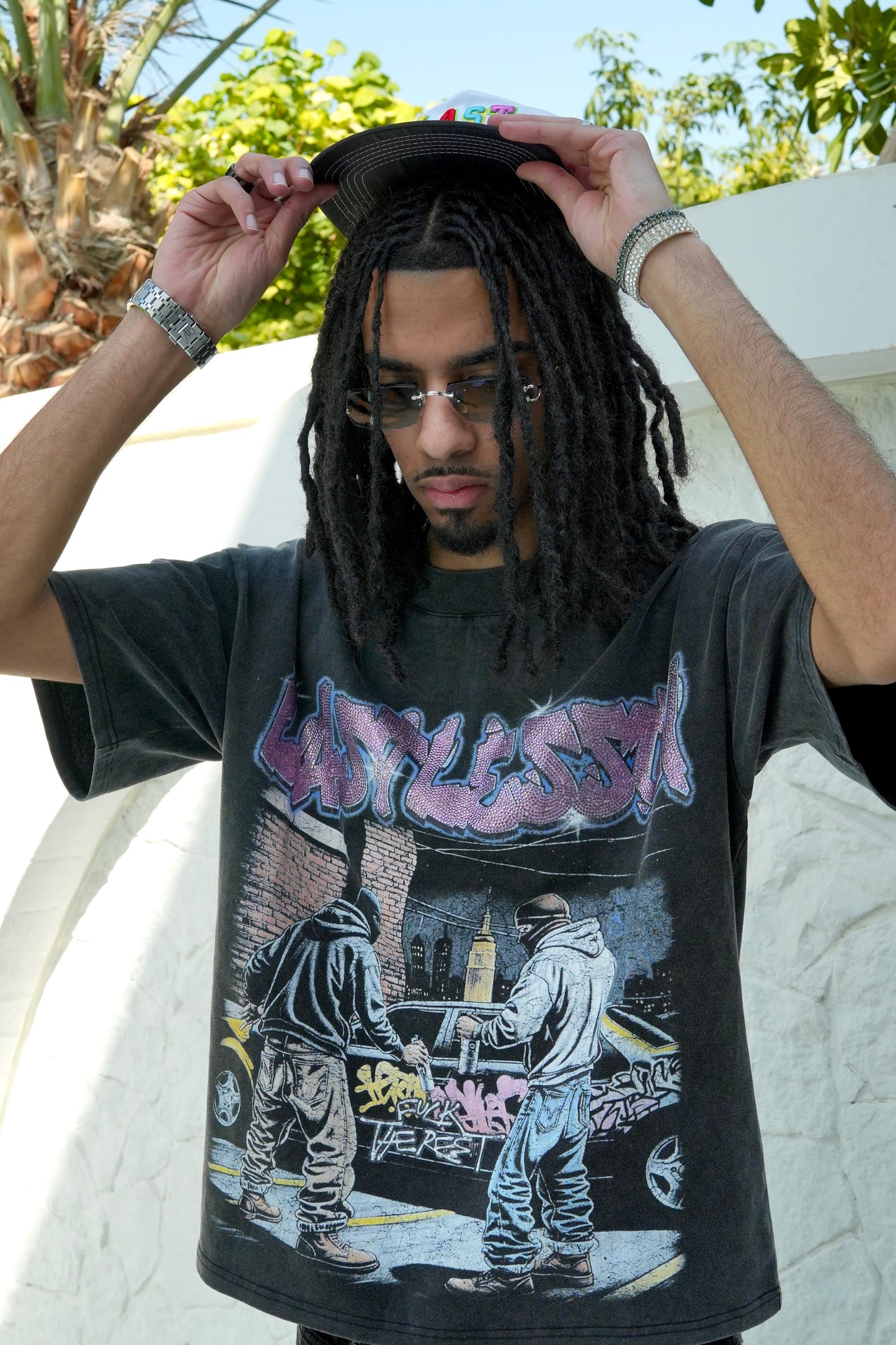 Black Washed Graffiti T-Shirt