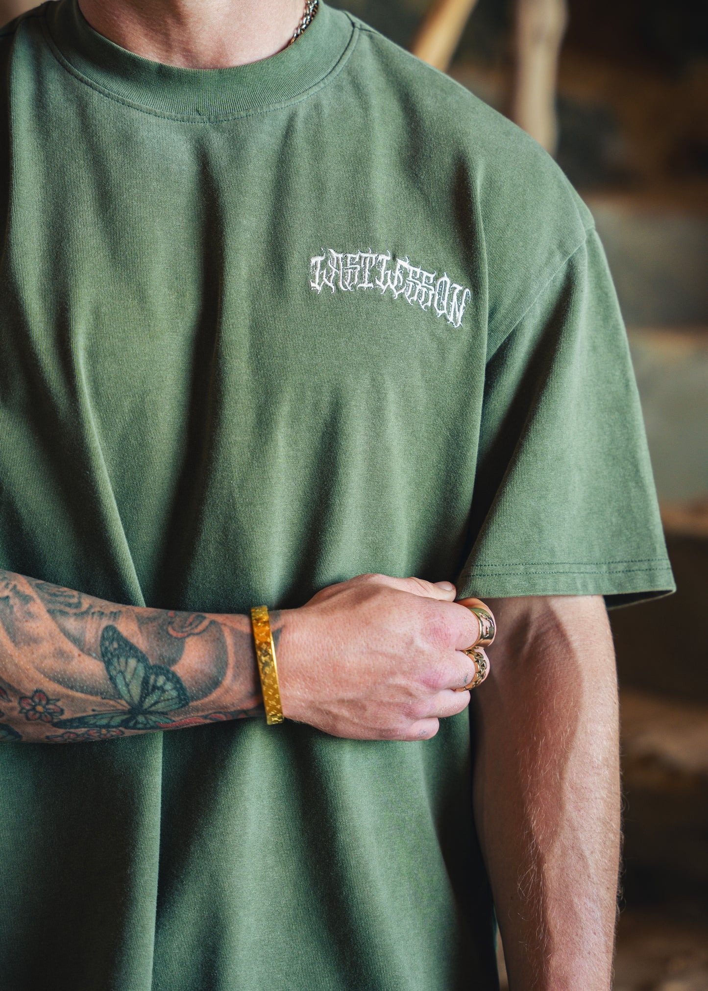- Army Green Script TShirt