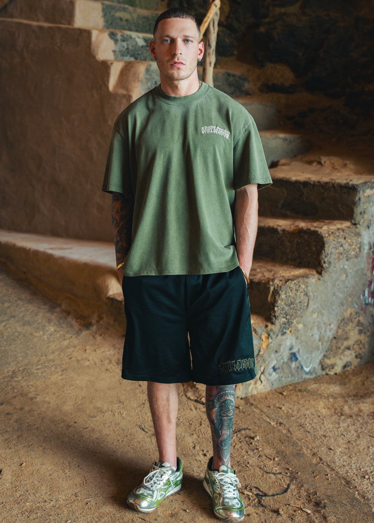 Army Green Script T-Shirt