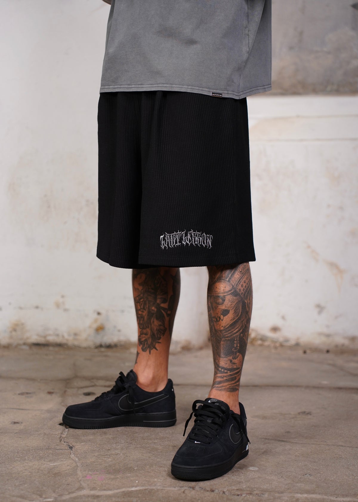 Pleated Script Shorts