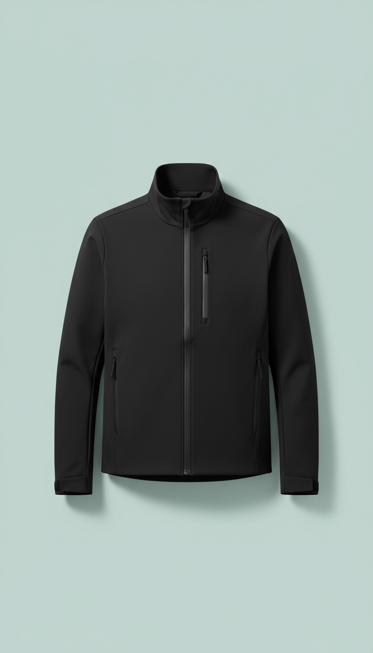 Minimalist black technical jacket